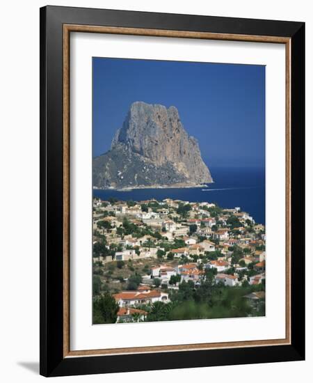 View over the Town of Calpe to the Rocky Headland of Penon De Ifach in Valencia, Spain-Richardson Rolf-Framed Photographic Print