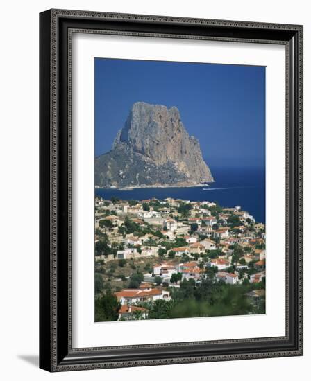 View over the Town of Calpe to the Rocky Headland of Penon De Ifach in Valencia, Spain-Richardson Rolf-Framed Photographic Print