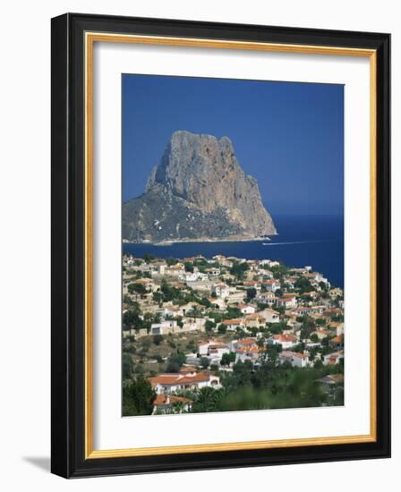 View over the Town of Calpe to the Rocky Headland of Penon De Ifach in Valencia, Spain-Richardson Rolf-Framed Photographic Print