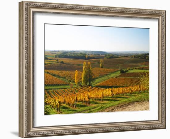 View Over the Vineyards in Bergerac, Chateau Belingard, Bergerac, Dordogne, France-Per Karlsson-Framed Photographic Print