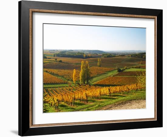 View Over the Vineyards in Bergerac, Chateau Belingard, Bergerac, Dordogne, France-Per Karlsson-Framed Photographic Print