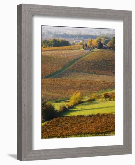 View Over the Vineyards in Bergerac, Chateau Belingard, Bergerac, Dordogne, France-Per Karlsson-Framed Photographic Print