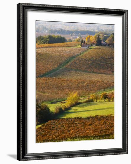 View Over the Vineyards in Bergerac, Chateau Belingard, Bergerac, Dordogne, France-Per Karlsson-Framed Photographic Print