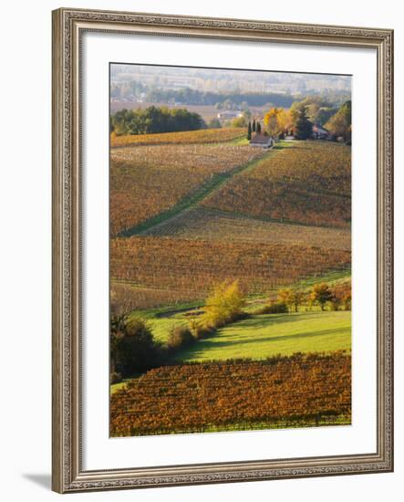 View Over the Vineyards in Bergerac, Chateau Belingard, Bergerac, Dordogne, France-Per Karlsson-Framed Photographic Print