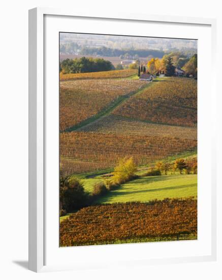 View Over the Vineyards in Bergerac, Chateau Belingard, Bergerac, Dordogne, France-Per Karlsson-Framed Photographic Print