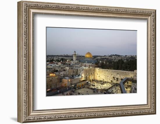 View over the Western Wall (Wailing Wall) and the Dome of the Rock Mosque, Jerusalem, Israel-Yadid Levy-Framed Photographic Print