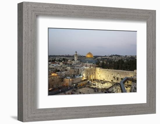 View over the Western Wall (Wailing Wall) and the Dome of the Rock Mosque, Jerusalem, Israel-Yadid Levy-Framed Photographic Print