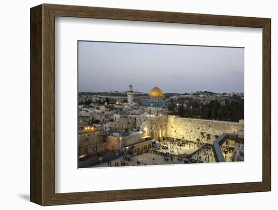 View over the Western Wall (Wailing Wall) and the Dome of the Rock Mosque, Jerusalem, Israel-Yadid Levy-Framed Photographic Print