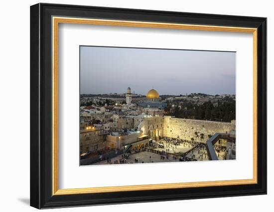 View over the Western Wall (Wailing Wall) and the Dome of the Rock Mosque, Jerusalem, Israel-Yadid Levy-Framed Photographic Print