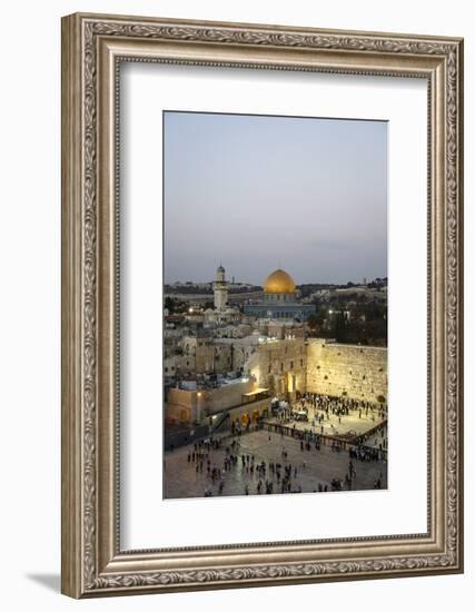 View over the Western Wall (Wailing Wall) and the Dome of the Rock Mosque, Jerusalem, Israel-Yadid Levy-Framed Photographic Print