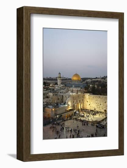 View over the Western Wall (Wailing Wall) and the Dome of the Rock Mosque, Jerusalem, Israel-Yadid Levy-Framed Photographic Print