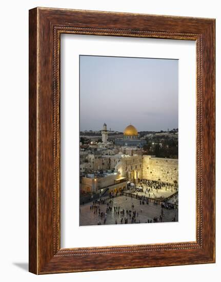 View over the Western Wall (Wailing Wall) and the Dome of the Rock Mosque, Jerusalem, Israel-Yadid Levy-Framed Photographic Print