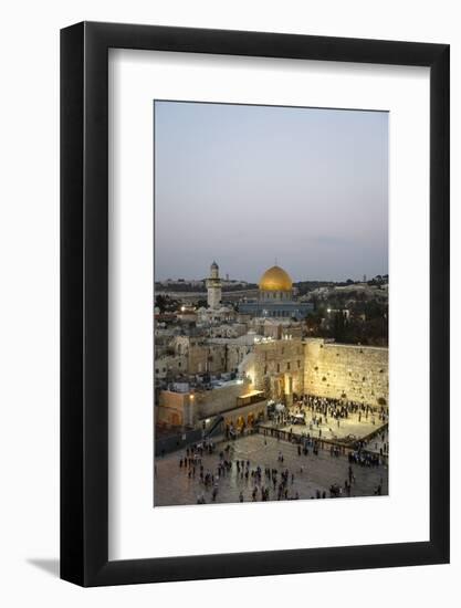 View over the Western Wall (Wailing Wall) and the Dome of the Rock Mosque, Jerusalem, Israel-Yadid Levy-Framed Photographic Print