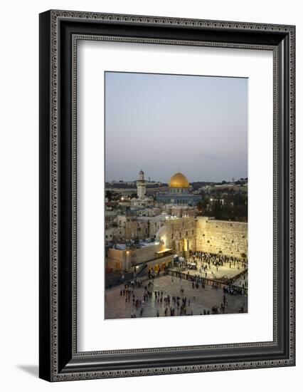 View over the Western Wall (Wailing Wall) and the Dome of the Rock Mosque, Jerusalem, Israel-Yadid Levy-Framed Photographic Print
