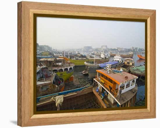 View Over the Wharf of Dhaka, Bangladesh, Asia-Michael Runkel-Framed Premier Image Canvas