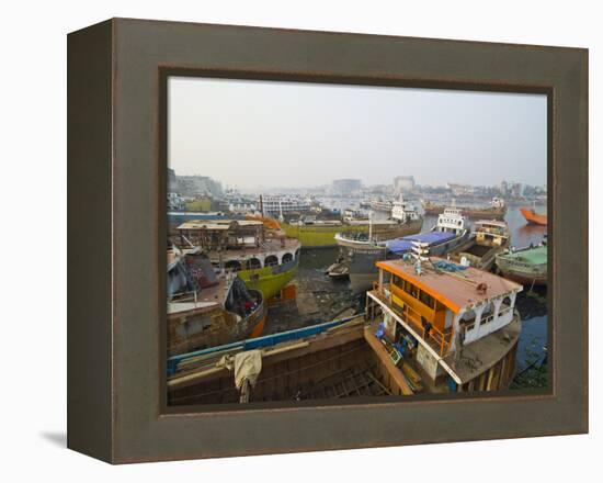 View Over the Wharf of Dhaka, Bangladesh, Asia-Michael Runkel-Framed Premier Image Canvas