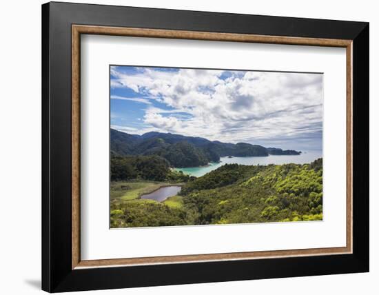 View over Torrent Bay from the Abel Tasman Coast Track, Abel Tasman National Park, near Marahau, Ta-Ruth Tomlinson-Framed Photographic Print