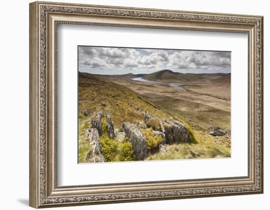 View over Upland Moorland Landscape, Cambrian Mountains, Ceredigion, Wales, May-Peter Cairns-Framed Photographic Print