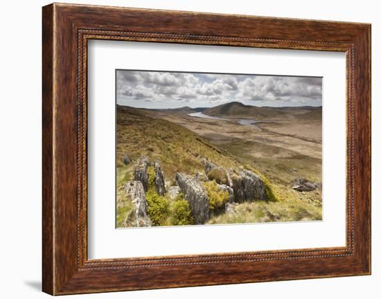 View over Upland Moorland Landscape, Cambrian Mountains, Ceredigion, Wales, May-Peter Cairns-Framed Photographic Print