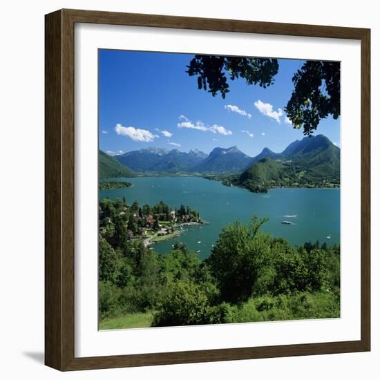 View over Village and Lake Annecy, Talloires, Lake Annecy, Rhone Alpes, France, Europe-Stuart Black-Framed Photographic Print