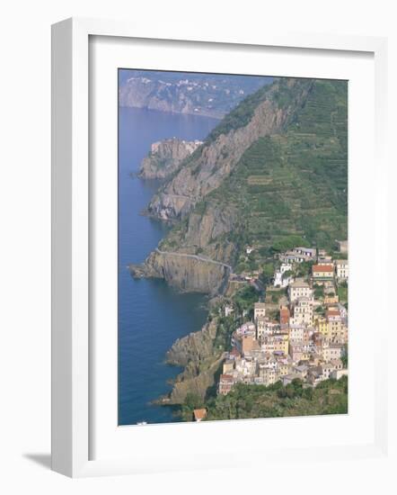 View Over Village of Riomaggiore, Cinque Terre, Unesco World Heritage Site, Liguria, Italy-Bruno Morandi-Framed Photographic Print