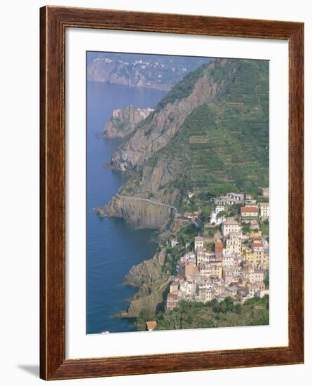 View Over Village of Riomaggiore, Cinque Terre, Unesco World Heritage Site, Liguria, Italy-Bruno Morandi-Framed Photographic Print