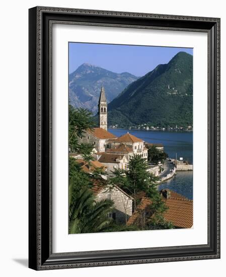 View over Village with the Church of St. Nikola Belfry, Perast, the Boka Kotorska (Bay of Kotor), U-Stuart Black-Framed Photographic Print