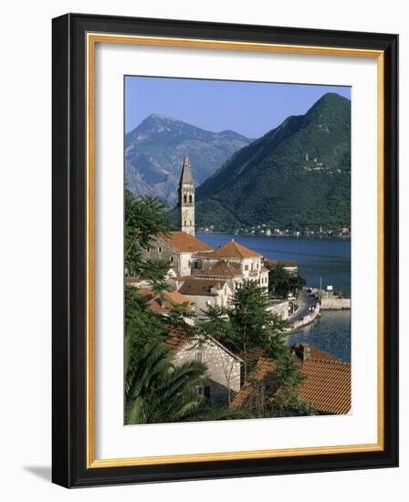 View over Village with the Church of St. Nikola Belfry, Perast, the Boka Kotorska (Bay of Kotor), U-Stuart Black-Framed Photographic Print