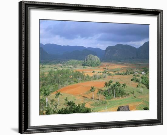 View Over Vinales Valley Towards Tobacco Plantations and Mogotes, Vinales, Cuba-Lee Frost-Framed Photographic Print