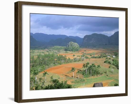 View Over Vinales Valley Towards Tobacco Plantations and Mogotes, Vinales, Cuba-Lee Frost-Framed Photographic Print