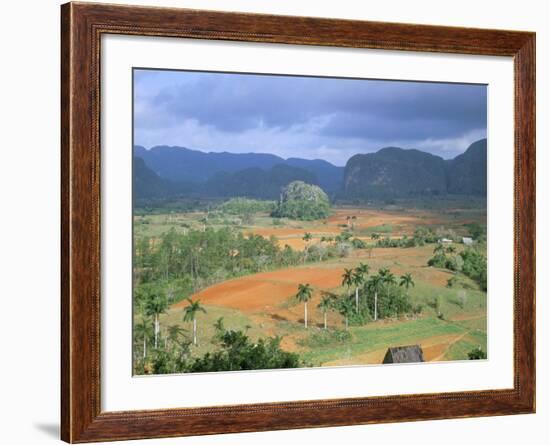 View Over Vinales Valley Towards Tobacco Plantations and Mogotes, Vinales, Cuba-Lee Frost-Framed Photographic Print