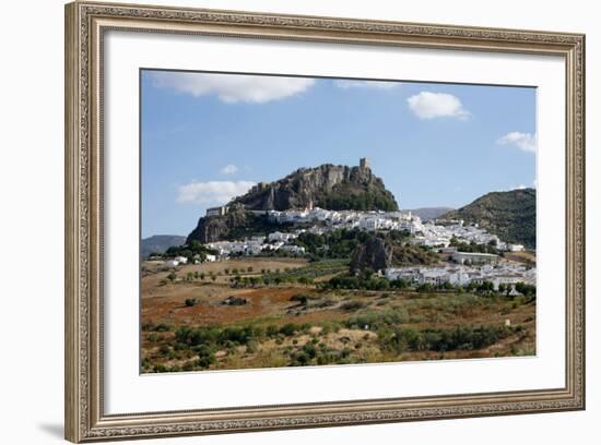 View over Zahara Village at Parque Natural Sierra De Grazalema, Andalucia, Spain, Europe-Yadid Levy-Framed Photographic Print