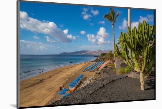 View overlooking Playa Grande beach and Atlantic Ocean, Puerto del Carmen, Lanzarote, Las Palmas-Frank Fell-Mounted Photographic Print