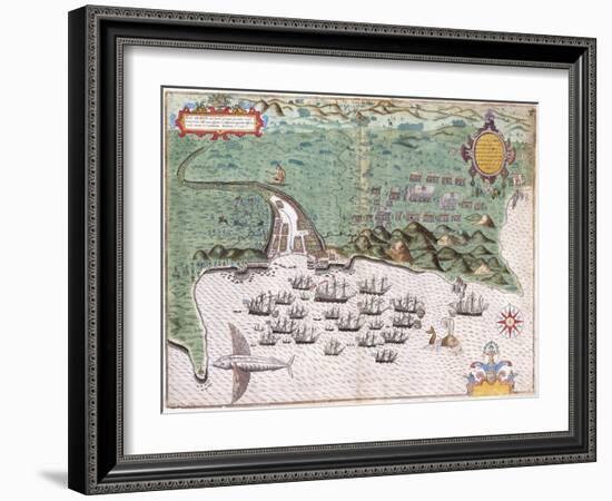 View-Plan of Santiago-Baptista Boazio-Framed Giclee Print