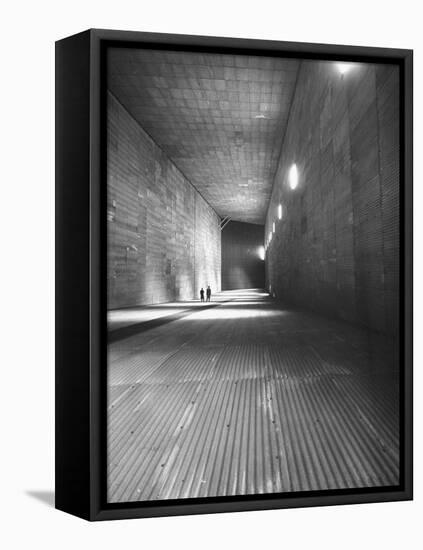 View Showing a Large Empty Room in the Warehouse on Langley Air Base Field-Carl Mydans-Framed Premier Image Canvas