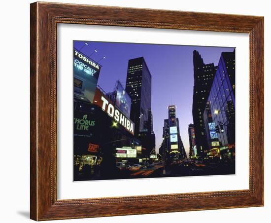 View Showing Buildings and Electric Signs in Times Square Seen from Duffy Square-Ted Thai-Framed Photographic Print