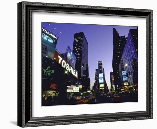 View Showing Buildings and Electric Signs in Times Square Seen from Duffy Square-Ted Thai-Framed Photographic Print