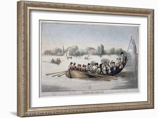 View Showing Figures in a Rowing Boat on the Thames at Chelsea Reach, London, 1799-Thomas Rowlandson-Framed Giclee Print