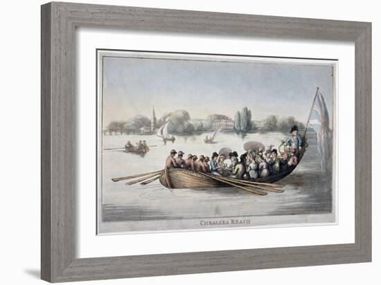 View Showing Figures in a Rowing Boat on the Thames at Chelsea Reach, London, 1799-Thomas Rowlandson-Framed Giclee Print