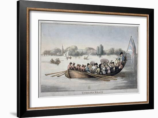 View Showing Figures in a Rowing Boat on the Thames at Chelsea Reach, London, 1799-Thomas Rowlandson-Framed Giclee Print