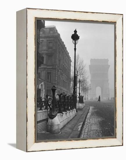 View Showing the Arc de Triomphe and the Subway Station-Ed Clark-Framed Premier Image Canvas