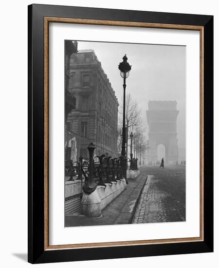 View Showing the Arc de Triomphe and the Subway Station-Ed Clark-Framed Photographic Print