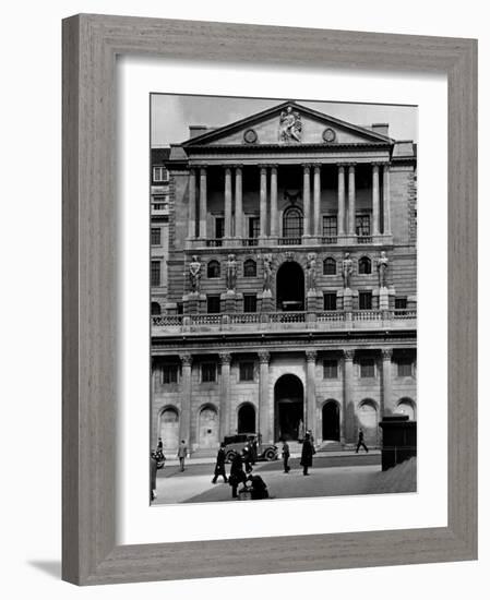 View Showing the Exterior of the Bank of Exchange-Hans Wild-Framed Photographic Print