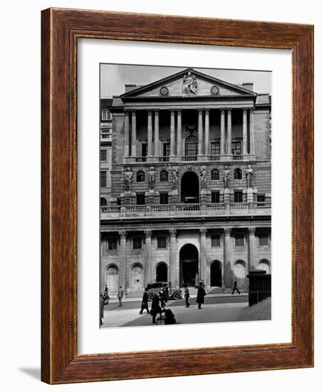 View Showing the Exterior of the Bank of Exchange-Hans Wild-Framed Photographic Print