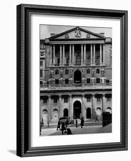 View Showing the Exterior of the Bank of Exchange-Hans Wild-Framed Photographic Print