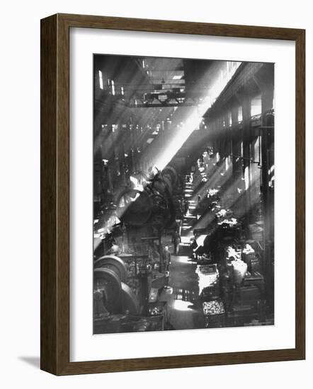 View Showing the Interior of the Fiat Auto Factory-Carl Mydans-Framed Photographic Print