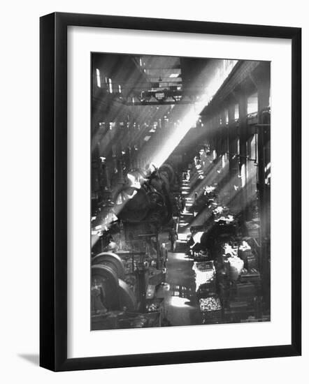 View Showing the Interior of the Fiat Auto Factory-Carl Mydans-Framed Photographic Print