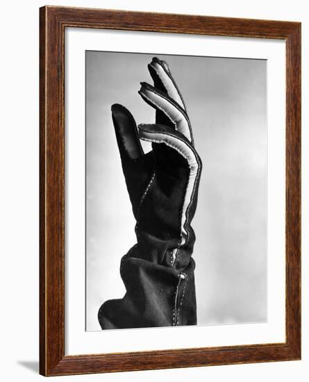 View Showing the New Type of Leather Glove-Hansel Mieth-Framed Photographic Print