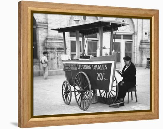 View Showing the Tamale Industry in Brownsville Market Plaza-Carl Mydans-Framed Premier Image Canvas