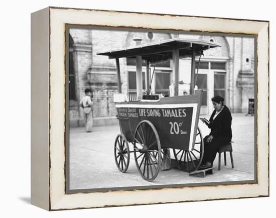 View Showing the Tamale Industry in Brownsville Market Plaza-Carl Mydans-Framed Premier Image Canvas